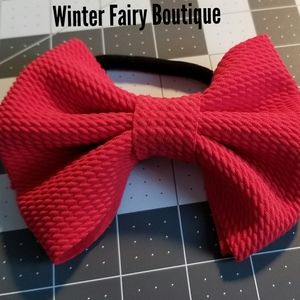 Bullet Fabric Hair Bow on Nylon Headband